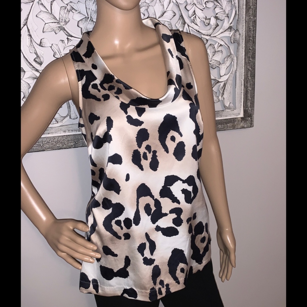 Gorgeous Ann Taylor Puss Print Sleeveless Top - Picture 1 of 5